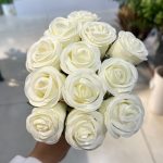دسته رز کاملیا کوچک 12 شاخه